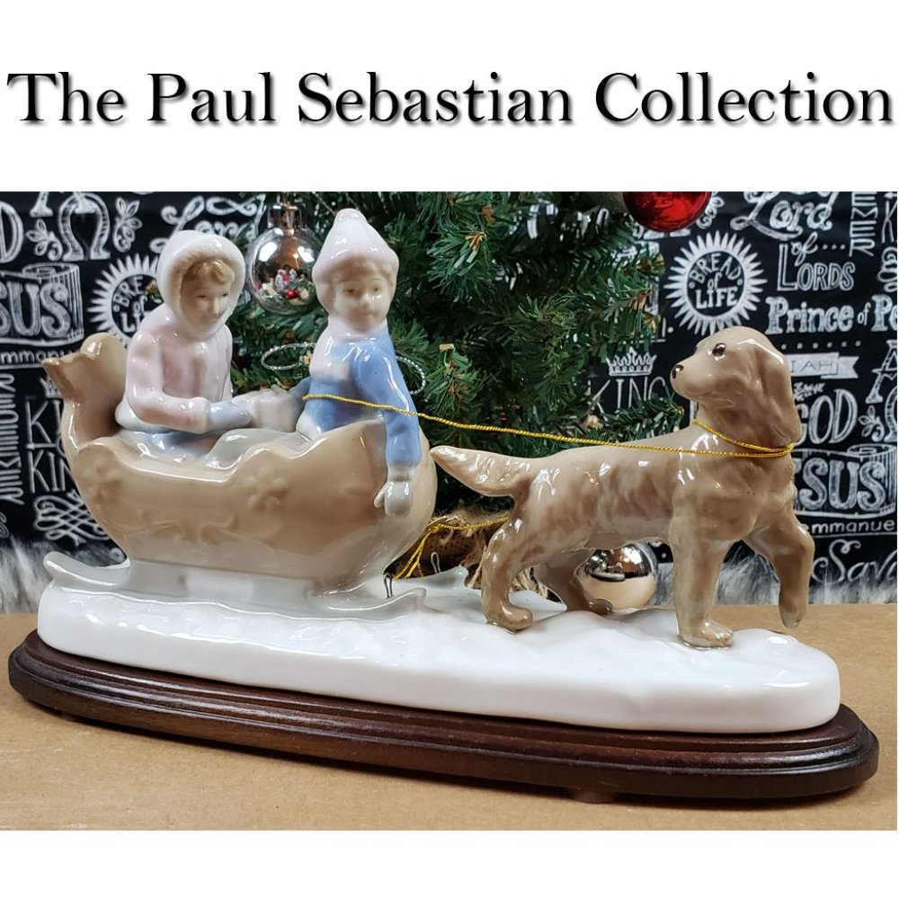 Vintage Paul Sebastian Sleigh Ride Porcelain